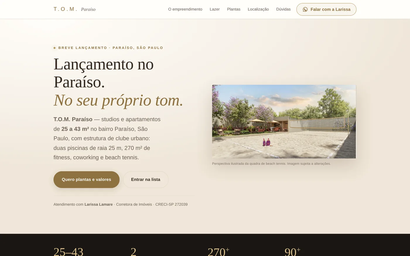 Lançamento imobiliário T.O.M. Paraíso